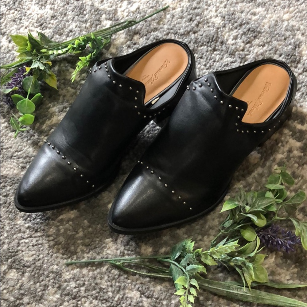Black Faux Leather Clog Mules by Universal Thread
